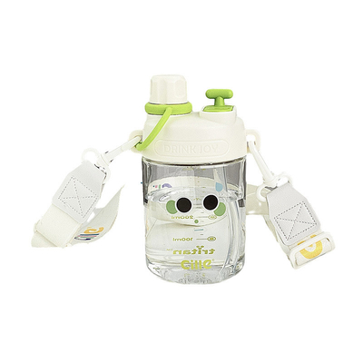Customer's Logo Water Bottle Cute Expression Juice Straw Cup with High Aesthetic Value
