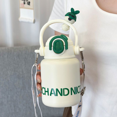 Employee Gift Portable Stainless Steel Cup with Cute Doll Cartoon Design and Material