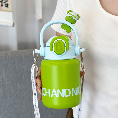 Employee Gift Portable Stainless Steel Cup with Cute Doll Cartoon Design and Material