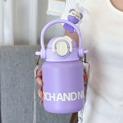 Employee Gift Portable Stainless Steel Cup with Cute Doll Cartoon Design and Material