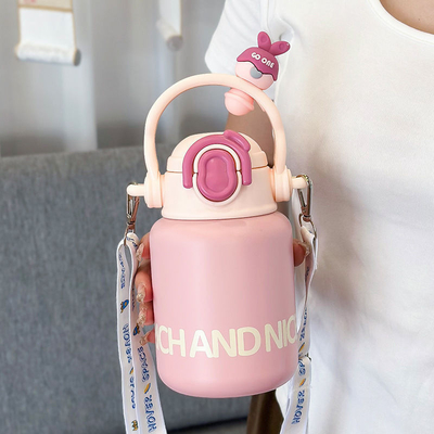 Employee Gift Portable Stainless Steel Cup with Cute Doll Cartoon Design and Material