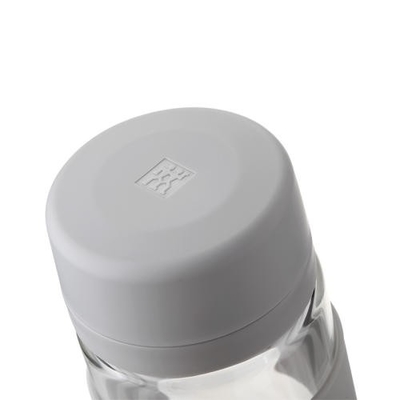 Double Glass Tea Filter Cup Grey Professional Office Product with Silk Screen Printing