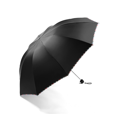 Custom Logo Cube Wooden Handle Business Folding Umbrella XN0023 with 2 Color Printing