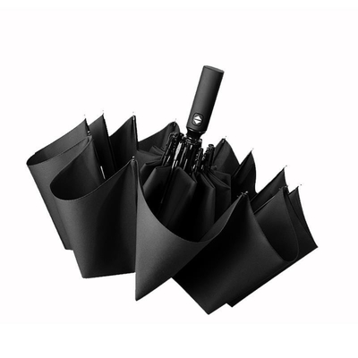Custom Logo Cube Wooden Handle Business Folding Umbrella XN0023 with 2 Color Printing