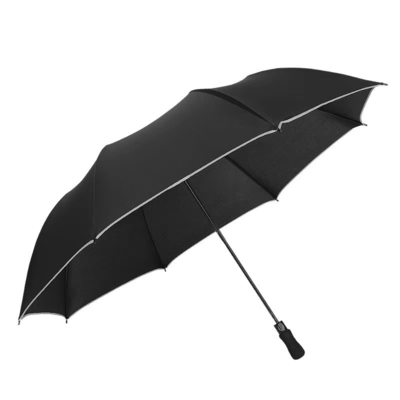 Custom Logo Cube Wooden Handle Business Folding Umbrella XN0023 with 2 Color Printing