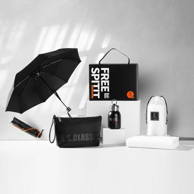 Father's Day Four Piece Travel Set Includes Umbrella Insulated Cup Handbag and Towel