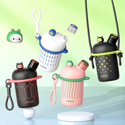 Silk Screen Printing Creative Cartoon Cool Double Drink Cup Handheld Crossbody Warm Cup