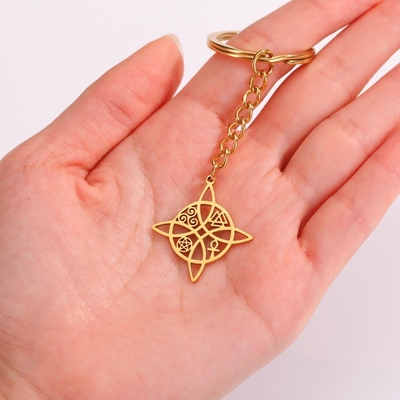 Stainless Steel Keychain Gift Set for Mothers Day 2024 Witch/Knot Acrylic 2cm*15cm