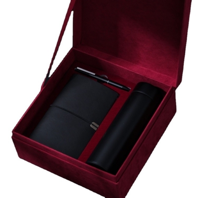 Temperature Display Thermos Mug in Red Suede Flip Box Perfect for Business Souvenirs