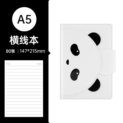 Lovely Panda Cartoon Hand Ledger Learning Check in Notebook Perfect for Year Occasion
