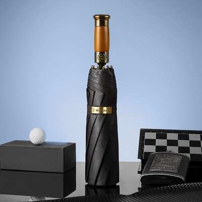 American Cube Wooden Handle Business Folding Umbrella for Solutions and Strategies
