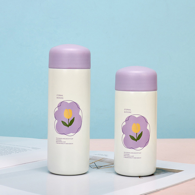 Portable and Compact Water Cup with Floral Pattern 304 Stainless Steel Insulated Cup