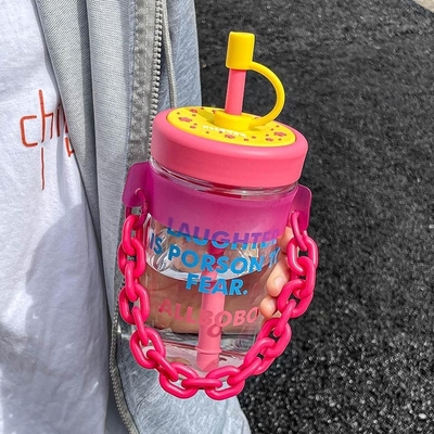 Travel Agency Employee Gift High Aesthetic Water Cup Design with Straw and Customer's Logo