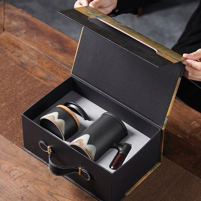 Marketing Campaigns Yuanshan Wooden Handle Cup Set with Customized Logo