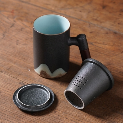 Marketing Campaigns Yuanshan Wooden Handle Cup Set with Customized Logo