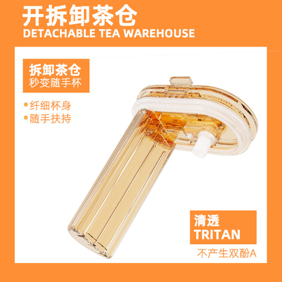 Hotel and Resort Sliding Cup Lid Fruit Tea Cup Portable Plastic Water Cup Employee Gift