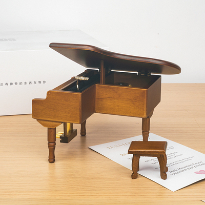 Silk Screen Printed Wooden Piano Music Box Ideal for Wedding Favors Bridal Party Gifts