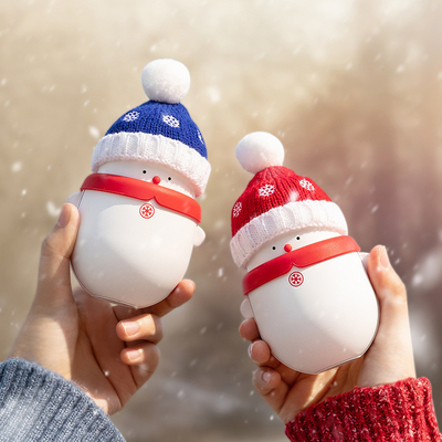 Christmas Gift Cartoon Mini Portable Snow Treasure Warm Hand Treasure 2-in-1 Power Bank