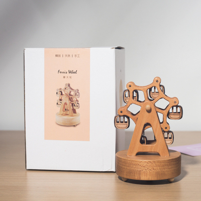 Wooden Happiness Ferris Wheel Eight Tone Box Creative Maple Box with UV Printing