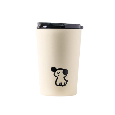 Silk Screen Printing Cute Frosted Insulated Cup for Employee Anniversary Gift