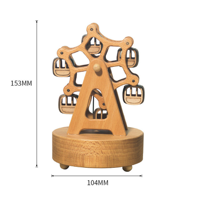 Wooden Happiness Ferris Wheel Eight Tone Box Creative Maple Box with UV Printing