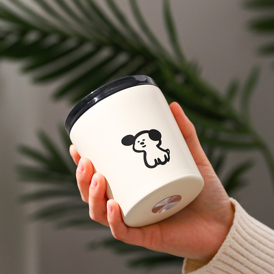 Silk Screen Printing Cute Frosted Insulated Cup for Employee Anniversary Gift
