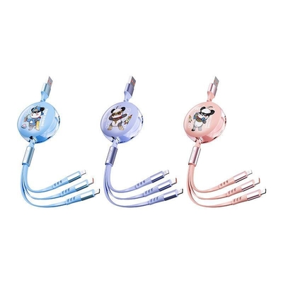 Space Bear One to Three Fast Charging Telescopic Cable Compatible with Various Brands