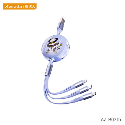 Space Bear One to Three Fast Charging Telescopic Cable Compatible with Various Brands