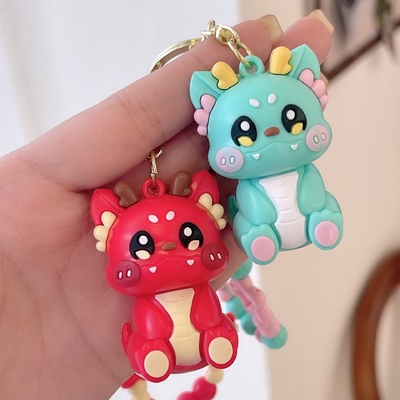 3.5cm*5cm PVC Dragon Keychain Cute Little Gift for Backpack Hanging Chain Included