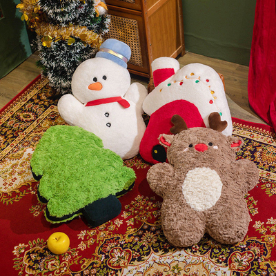 Graduation Occasion Christmas Tree Pillow with Elk Simulation and Snowman Desig