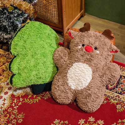 Graduation Occasion Christmas Tree Pillow with Elk Simulation and Snowman Desig