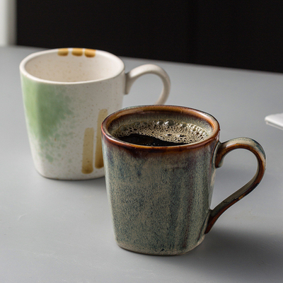 Father's Day Retro Kiln Transformation Hand-painted Ceramic Coffee Cup for Office Gift