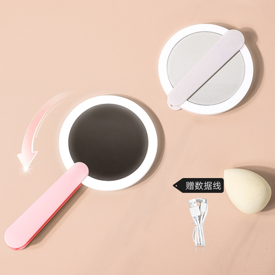 Effortlessly Beautiful Portable Foldable Handheld LED Makeup Mirror with UV Printing