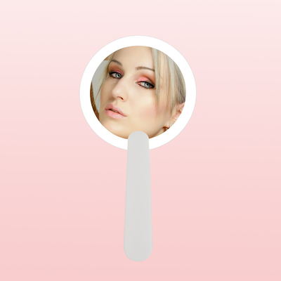 Effortlessly Beautiful Portable Foldable Handheld LED Makeup Mirror with UV Printing