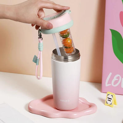 1 Color Graphics Printing Straw Insulated Cup High Aesthetic Value Portable Coffee Cup