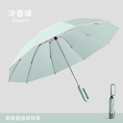 Printing Techniques for Graphics Three Fold Loop Buckle Automatic Reverse Umbrella