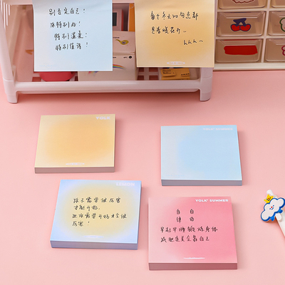 Customer's Logo Egg Yolk Gradient Solid Color Stickers for Office Notes Color Change