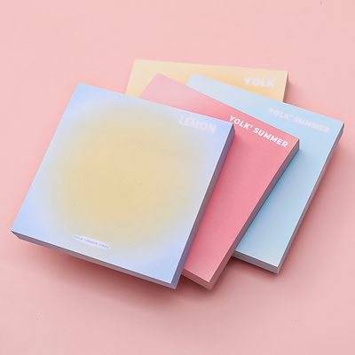 Customer's Logo Egg Yolk Gradient Solid Color Stickers for Office Notes Color Change