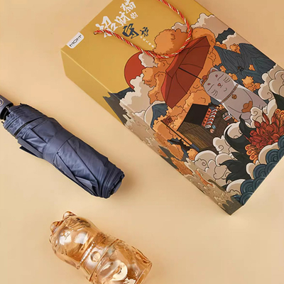 UV Printing Techniques Zhaocai Cat Guardian Umbrella Cup Set for Business Travelers