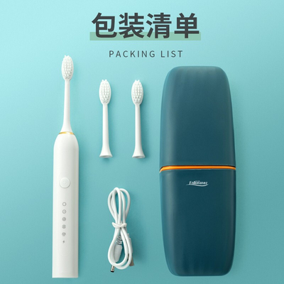 Electric Toothbrush Set with Custom Logo Small Size 3 Brush Heads Silk Screen Printing