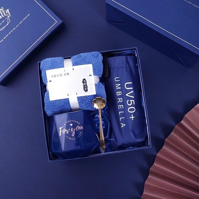 Customized Enterprise Gifts Set Logo Cup Hand Umbrella and Wedding Cup for Customers