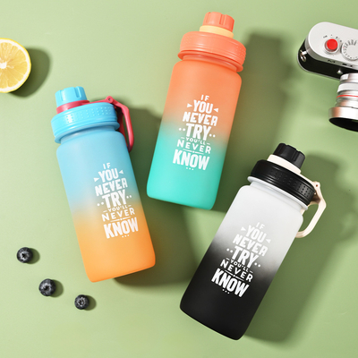 UV Printing Gradient Frosted Space Pot Plastic Sports Water Bottle for Activities