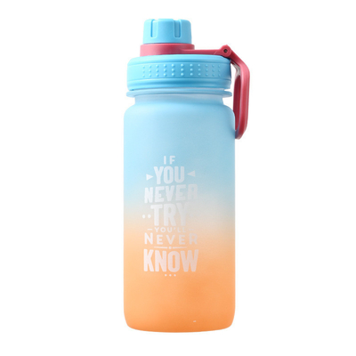 UV Printing Gradient Frosted Space Pot Plastic Sports Water Bottle for Activities