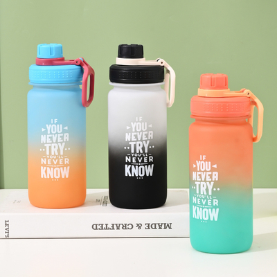UV Printing Gradient Frosted Space Pot Plastic Sports Water Bottle for Activities