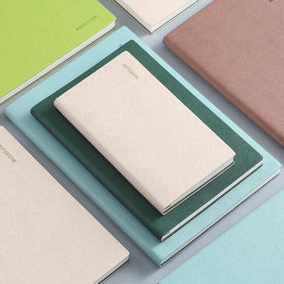 Small Fresh PU Soft Leather Paperback Notebook in Simple Solid Color for Office Gift