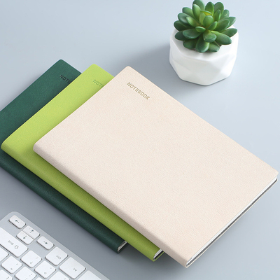 Small Fresh PU Soft Leather Paperback Notebook in Simple Solid Color for Office Gift