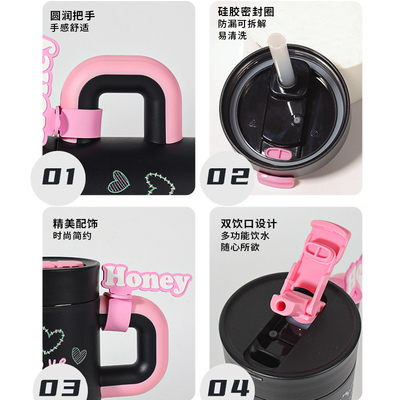 Portable and Cute Straw Water Cup Stainless Steel Insulated Ideal for Any Activity