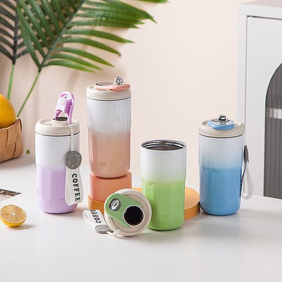 Light Luxury Gradient Color Temperature Display Insulated 316 Coffee Cup for Office