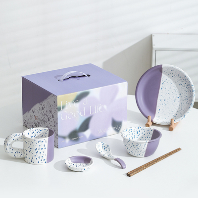 Office Products Romantic Star River Ceramic Tableware Gift Set for One Person High Aesthetic Design