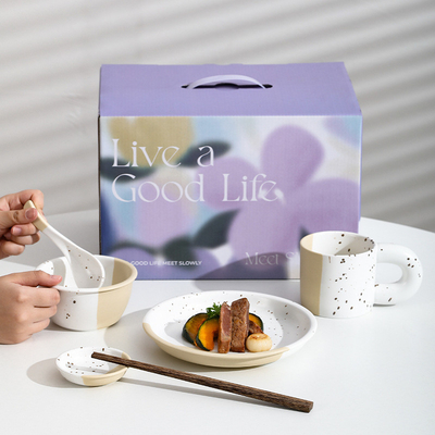 Office Products Romantic Star River Ceramic Tableware Gift Set for One Person High Aesthetic Design
